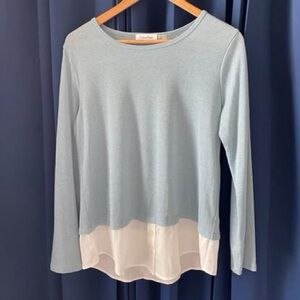 Calvin Klein Light Blue and White Sweatshirt
